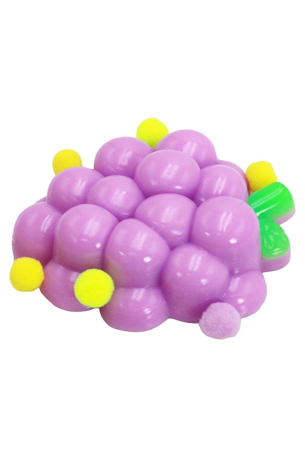 Fruit Sticky Mochi Glitter Pom Pom Squishy Bag - 12 Pcs
