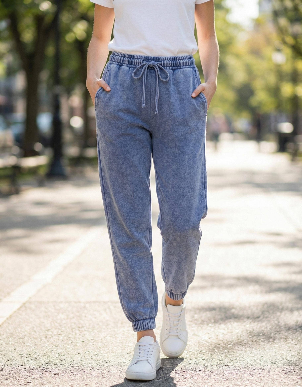 `Washed Fleece Sweatpants with pockets - Zenana