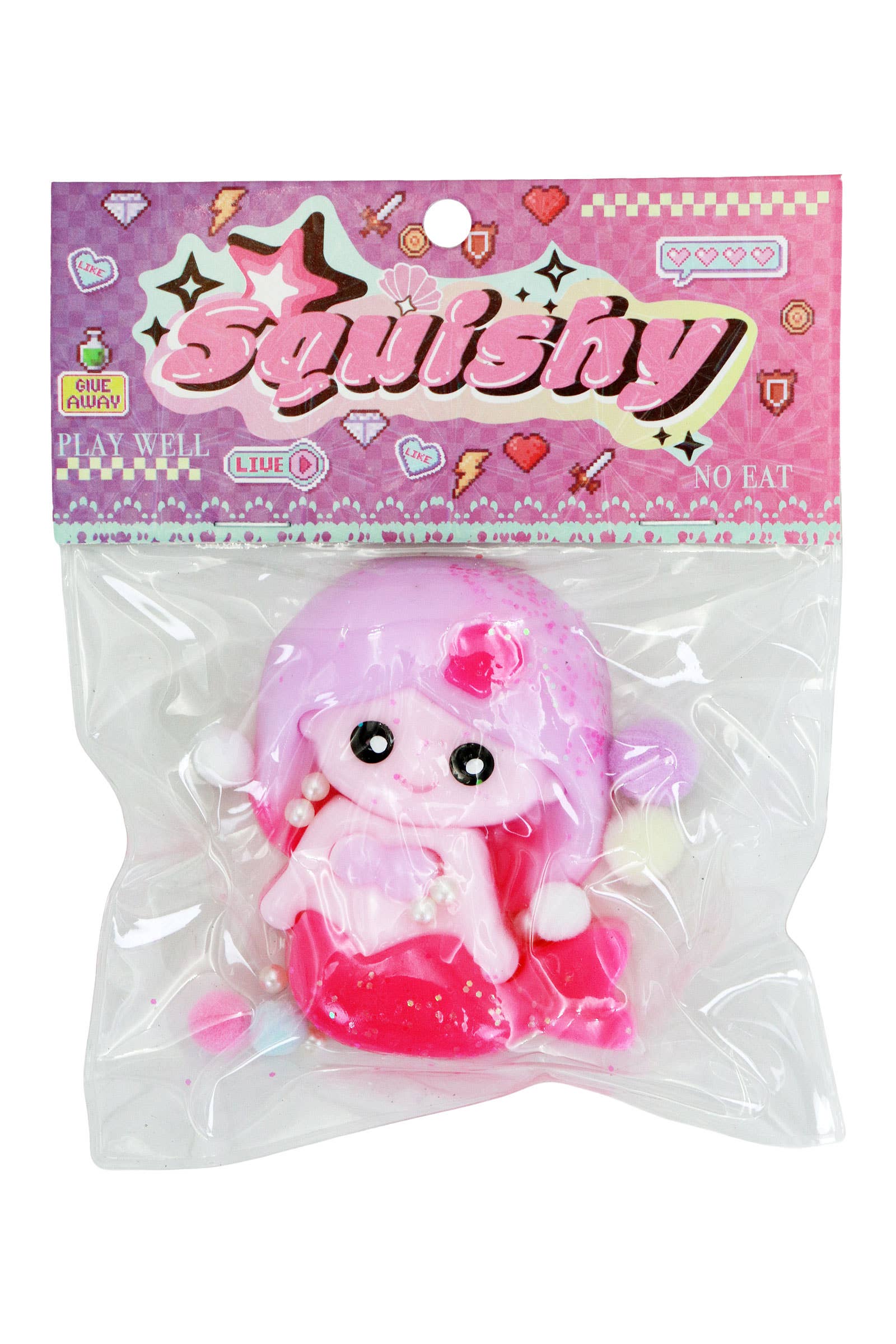 Mermaid Princess Glittered Jiggly Mochi Sticky Squishy