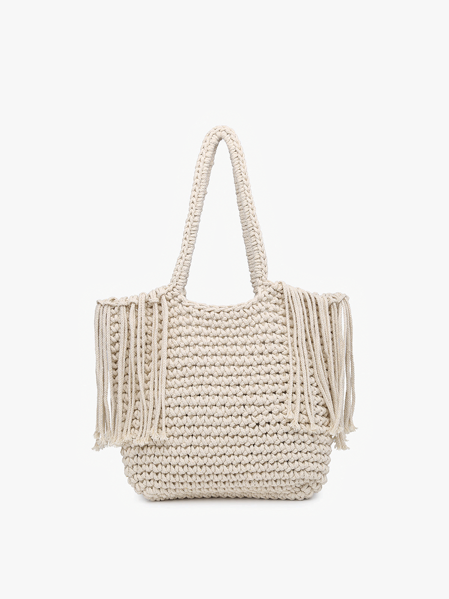 M2337 Gracie Macrame Satchel w/ Fringe