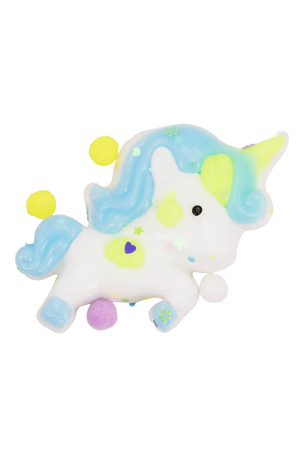 Unicorn Glittery Pom Pom Sticky Mochi Squishy Bag