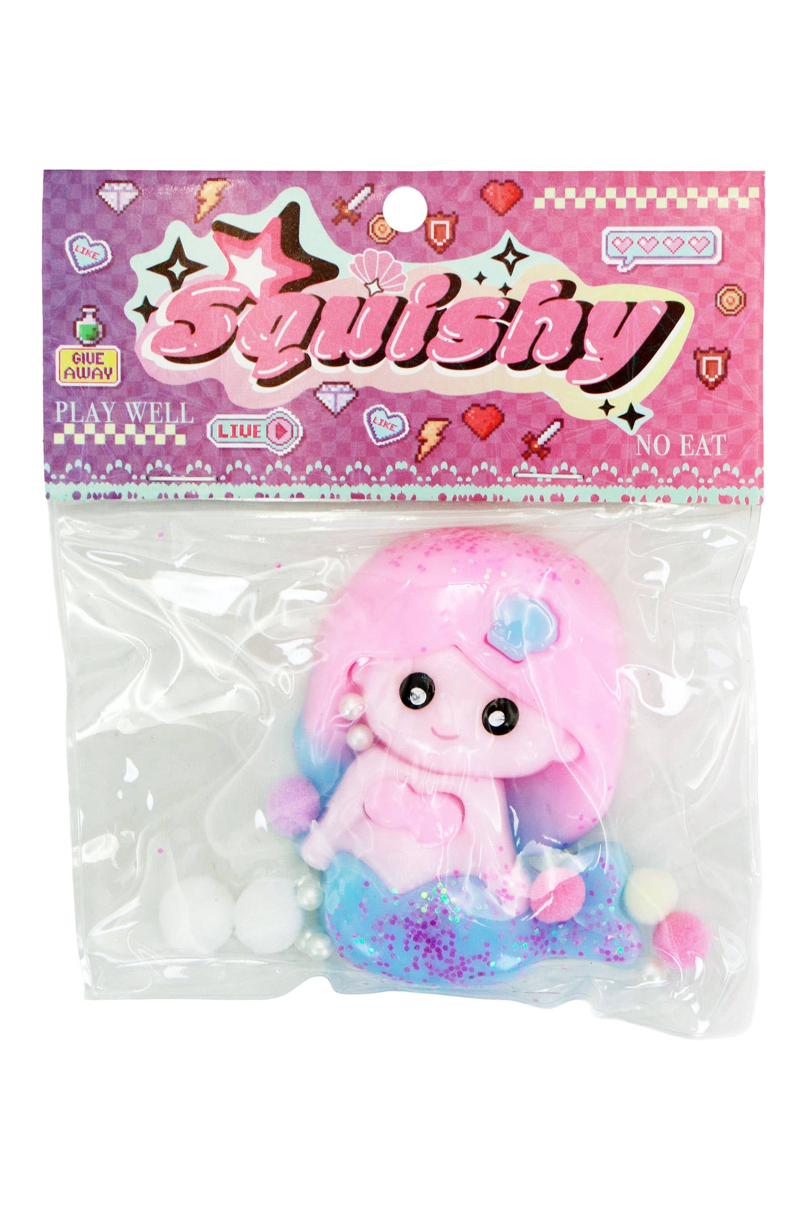 Mermaid Princess Glittered Jiggly Mochi Sticky Squishy