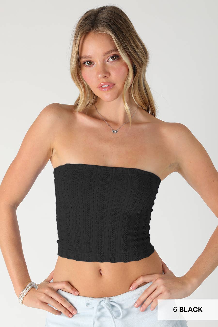 NS8498 - Vertical Textured Tube Top