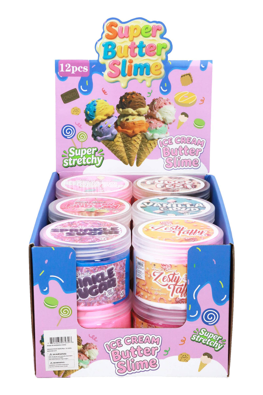 Sweet Desserts Butter Slime Jar - 12 Pcs
