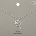 Brass Metal Pickleball Pendant Necklace