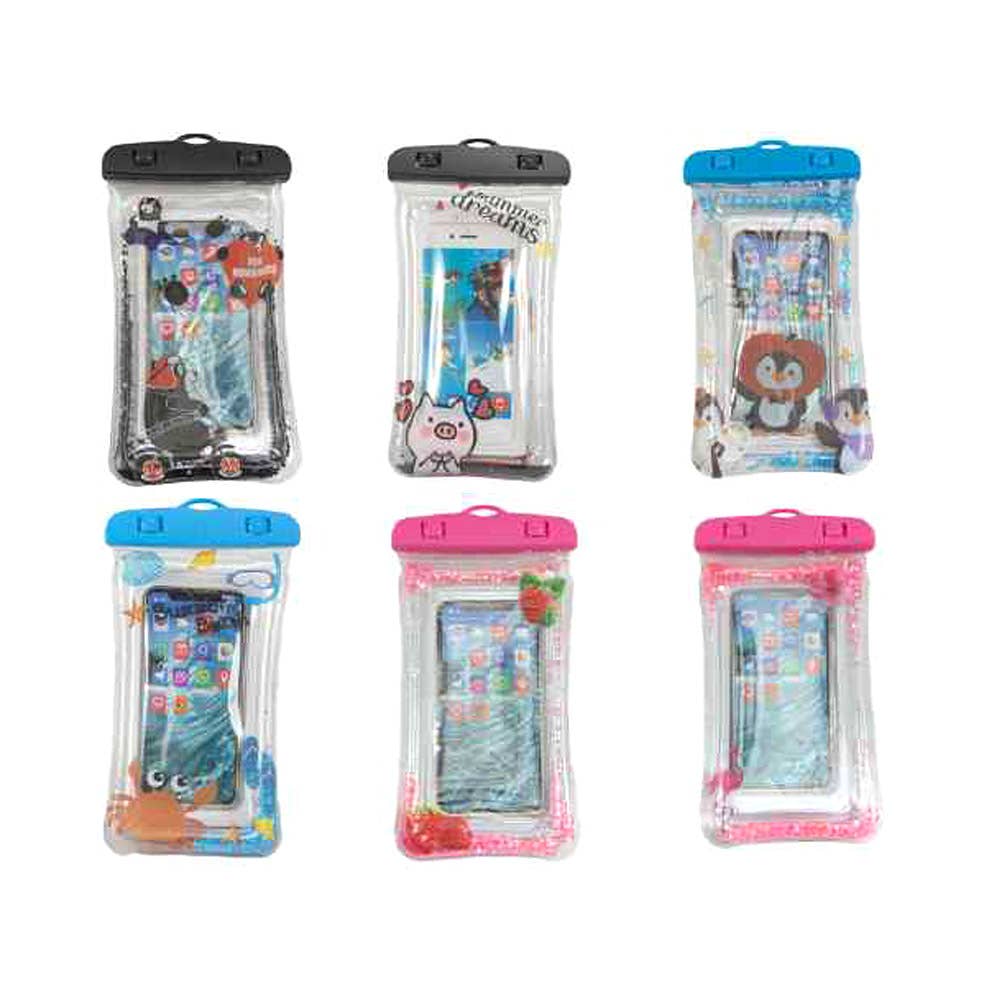 12 SET OF 2 - Floating Glitter Waterproof Phone Pouches