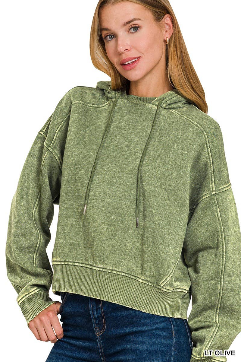 Acid Wash Fleece Hoodie