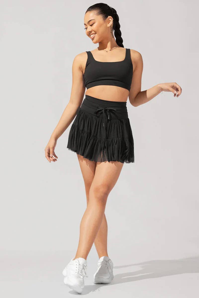 WOMEN'S HIGH WAIST LACE-UP PLEATED SKIRT