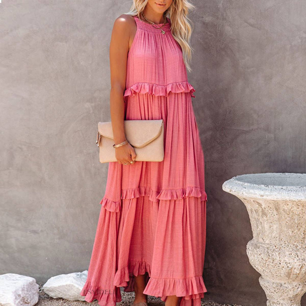 Temperament long floor skirt Cake skirt dress