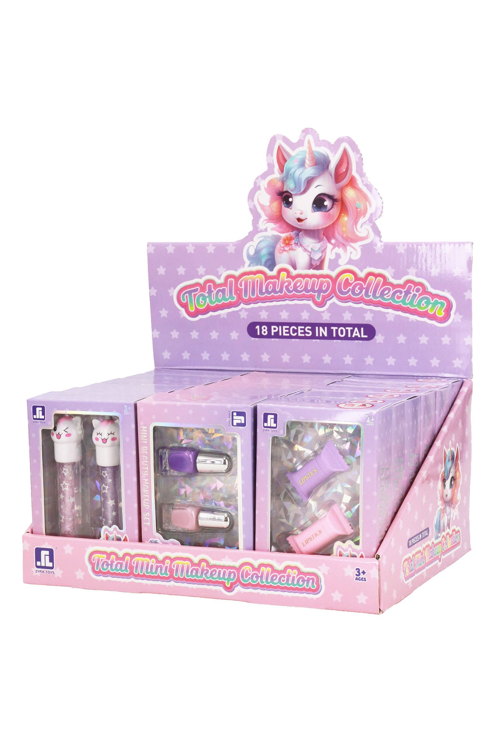 Magical Unicorn Lip and Manicure Makeup Variety Set - 18 Box