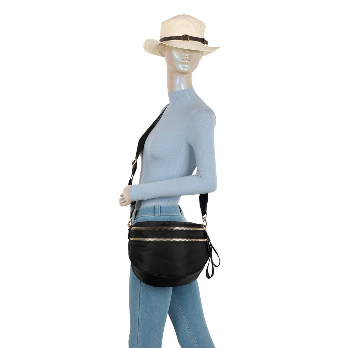 Paulina Nylon Waterproof Multi-Compartment 10" Crossbody Bag