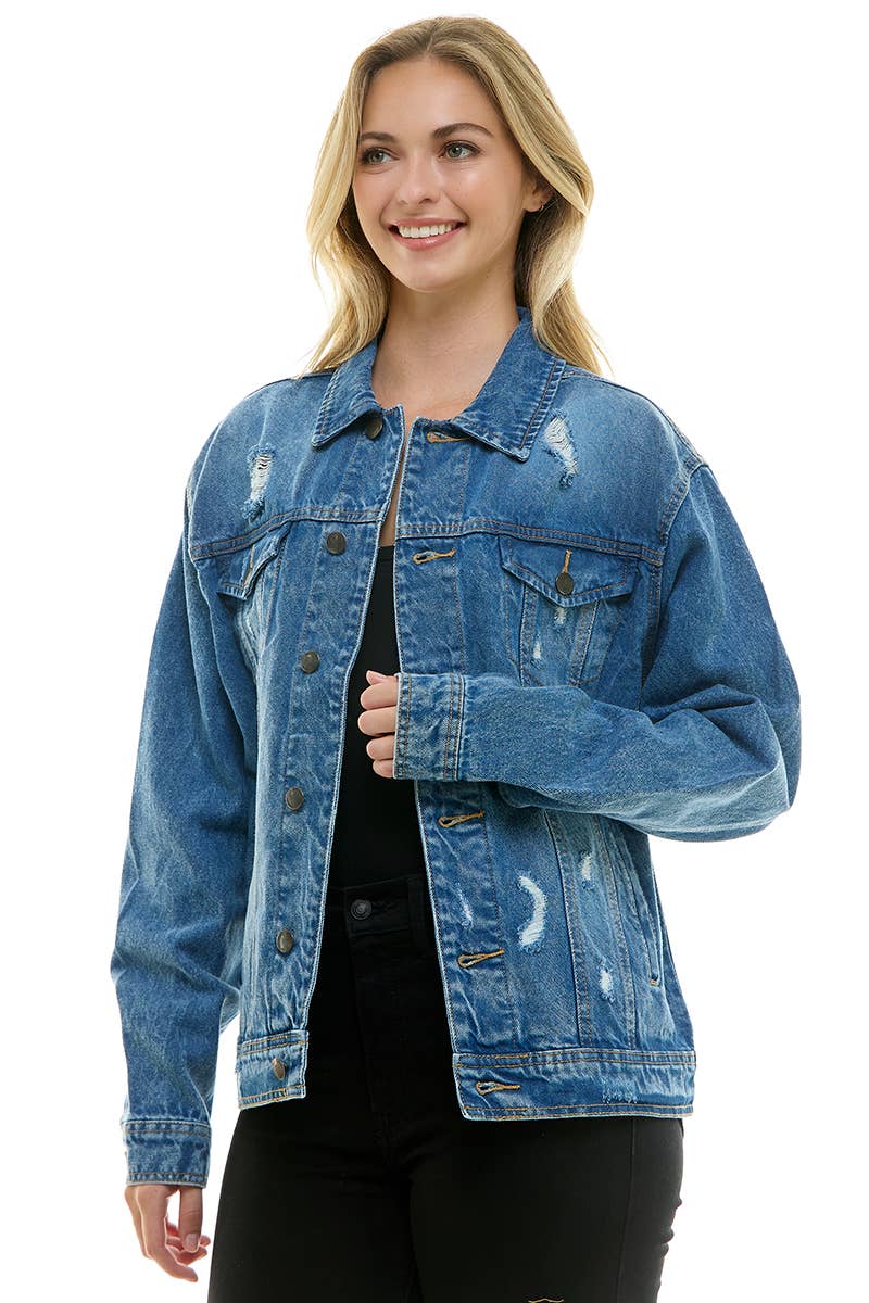 Boyfriend's Denim  jacket for the roomy and relaxed fit