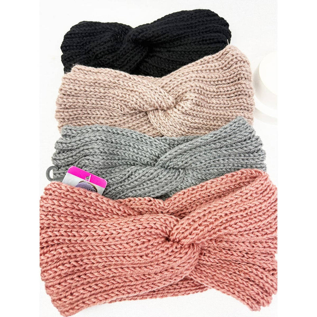 Solid Knit Winter Bow Headband