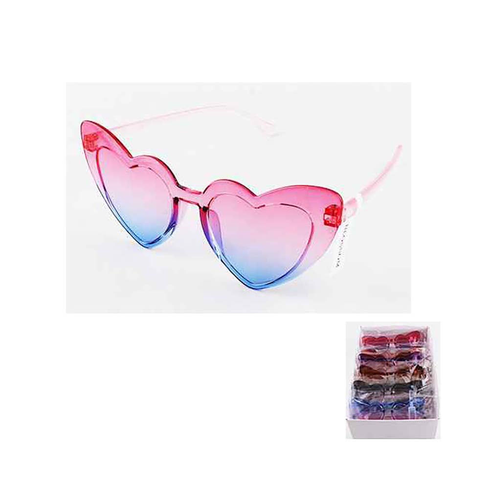 24PCS - Kids Heart Shape Gradient Round Sunglasses