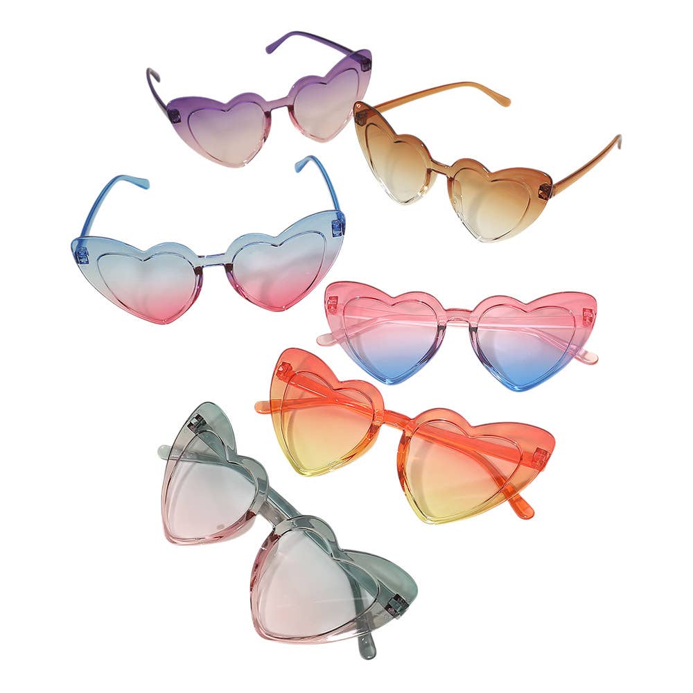 24PCS - Kids Heart Shape Gradient Round Sunglasses