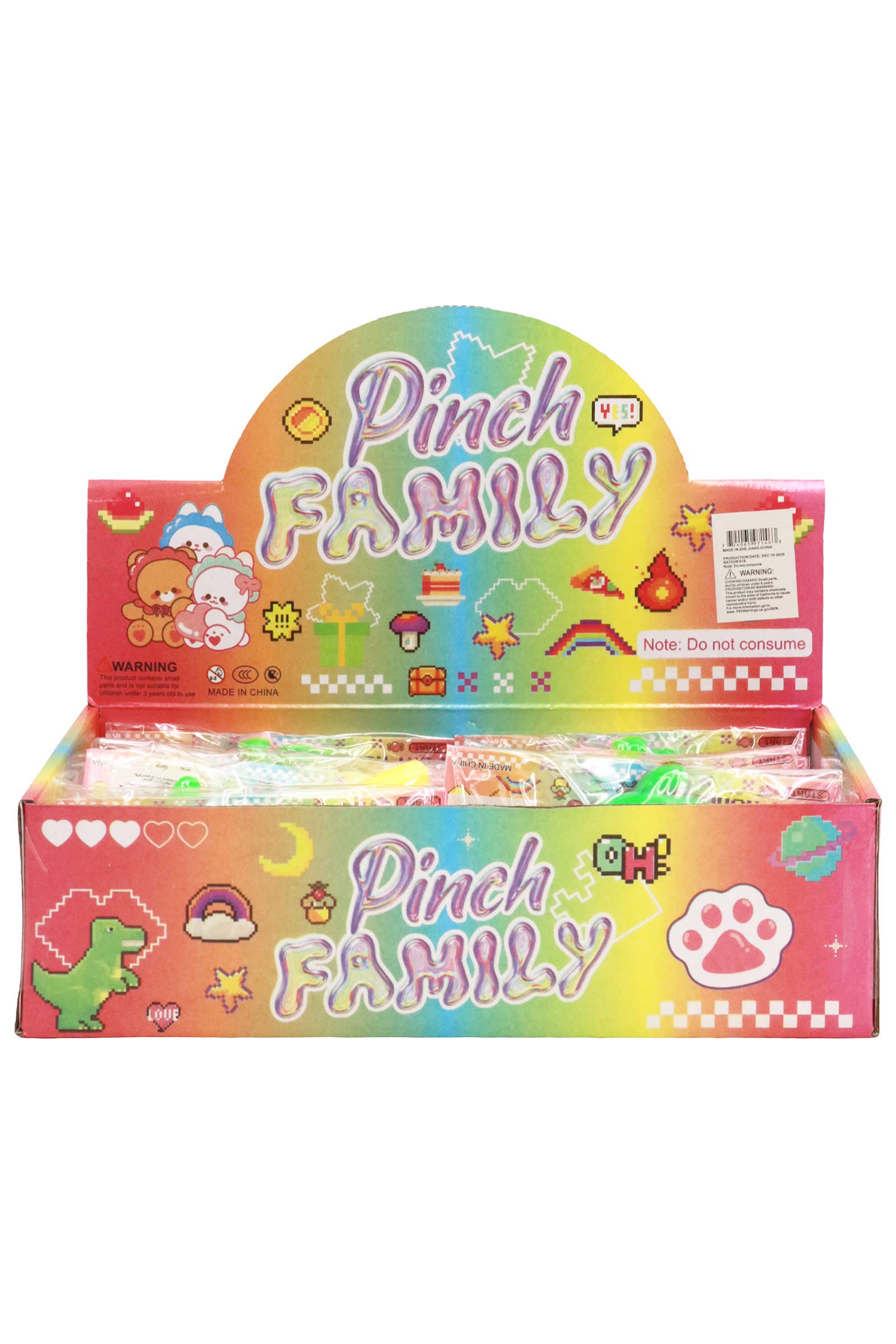 Fruit Sticky Mochi Glitter Pom Pom Squishy Bag - 12 Pcs