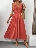 Women’s Smocked Strap Maxi Dress Sleeveless Summer