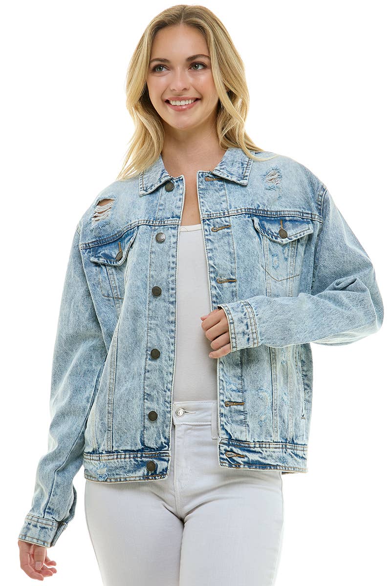 Boyfriend's Denim  jacket for the roomy and relaxed fit
