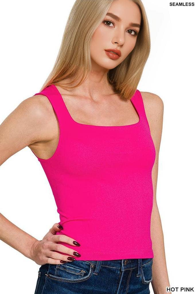 Double Layered Square Neck Tank Top