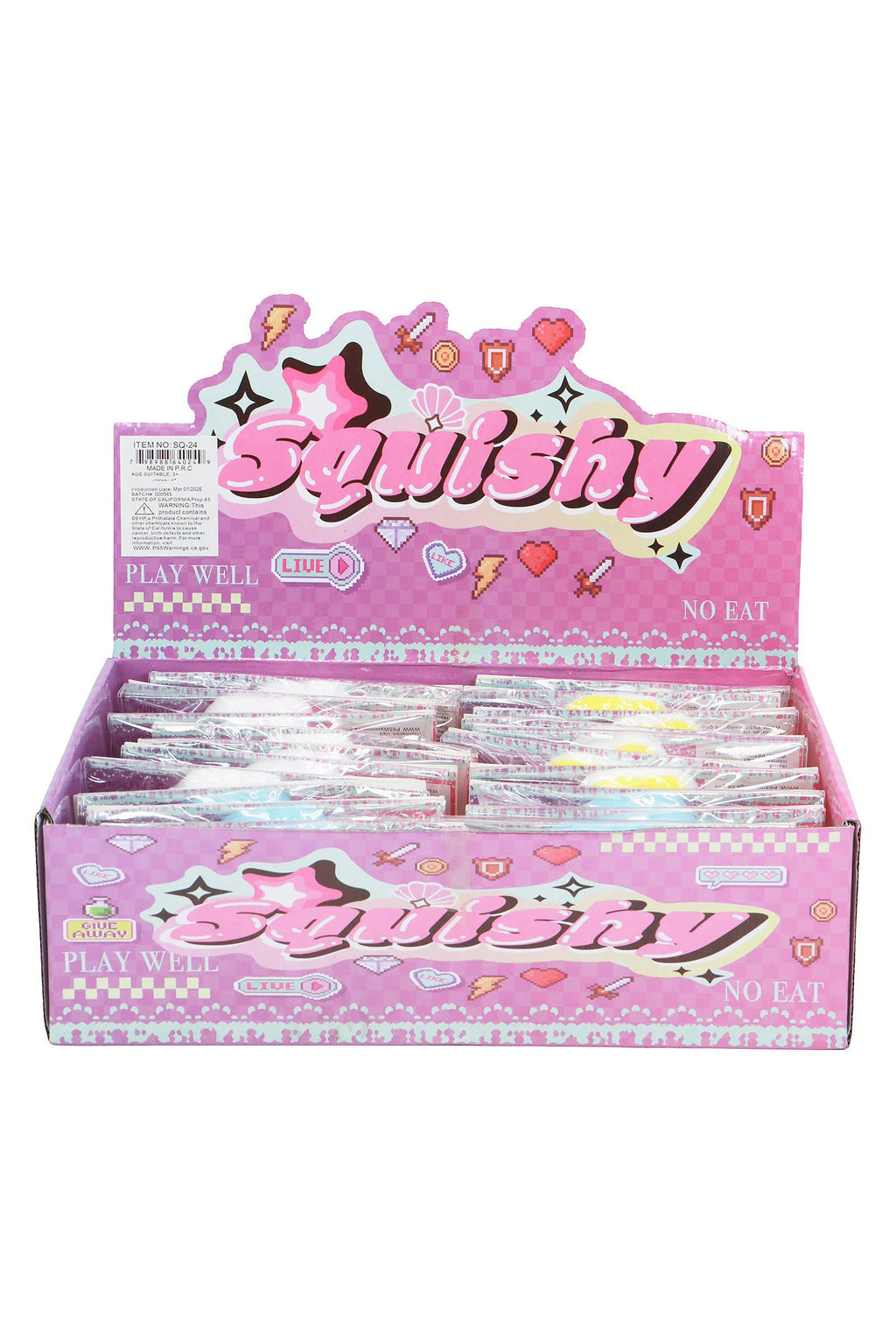 Pastel Unicorn Glittery Sticky Mochi Pom Pom Squishy Bag
