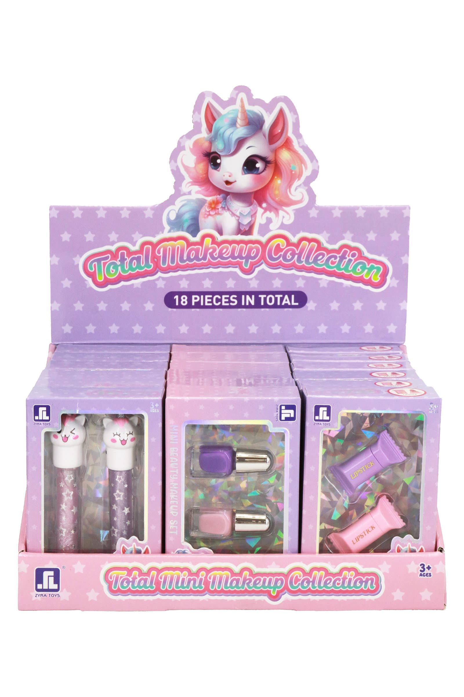Magical Unicorn Lip and Manicure Makeup Variety Set - 18 Box