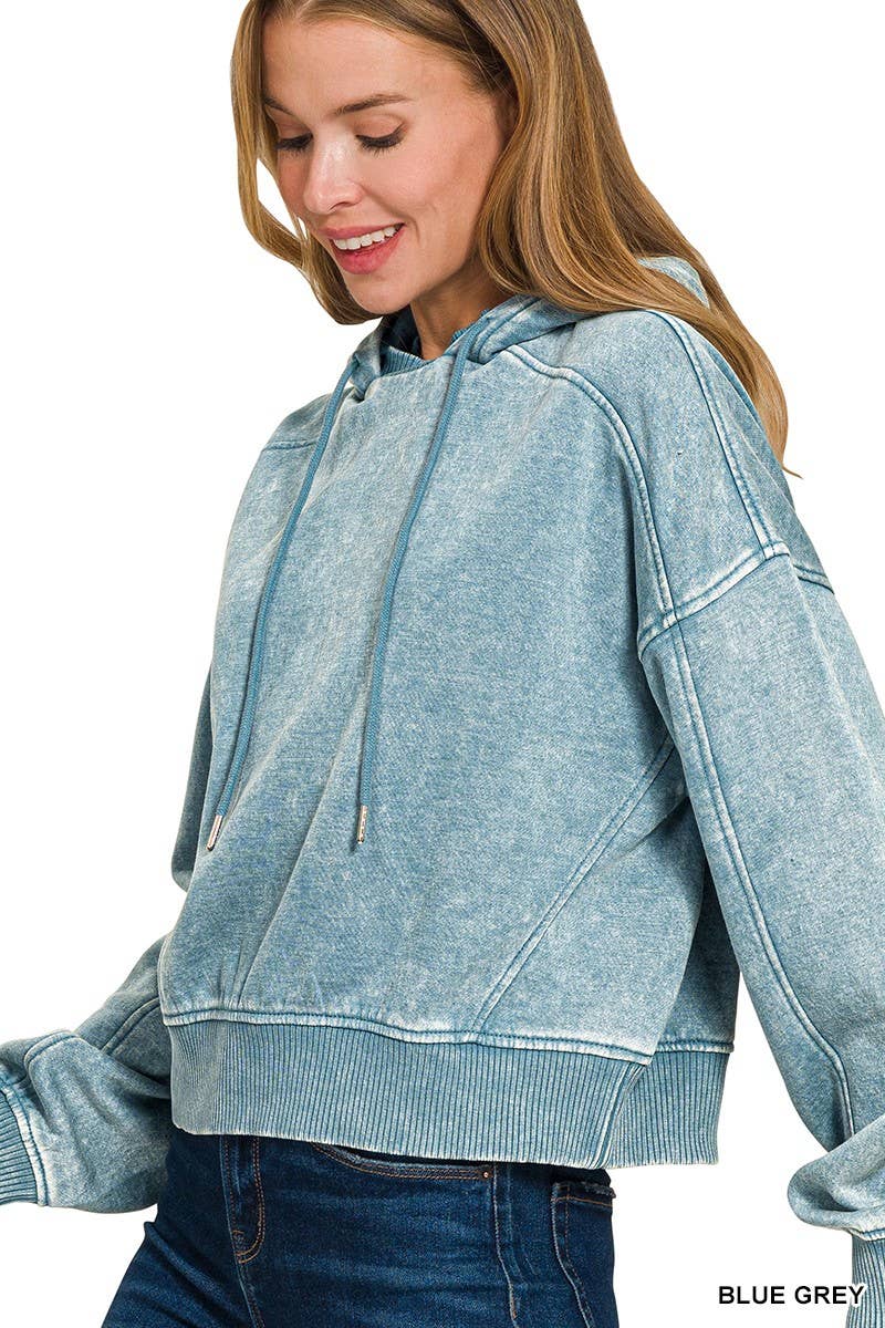 Acid Wash Fleece Hoodie