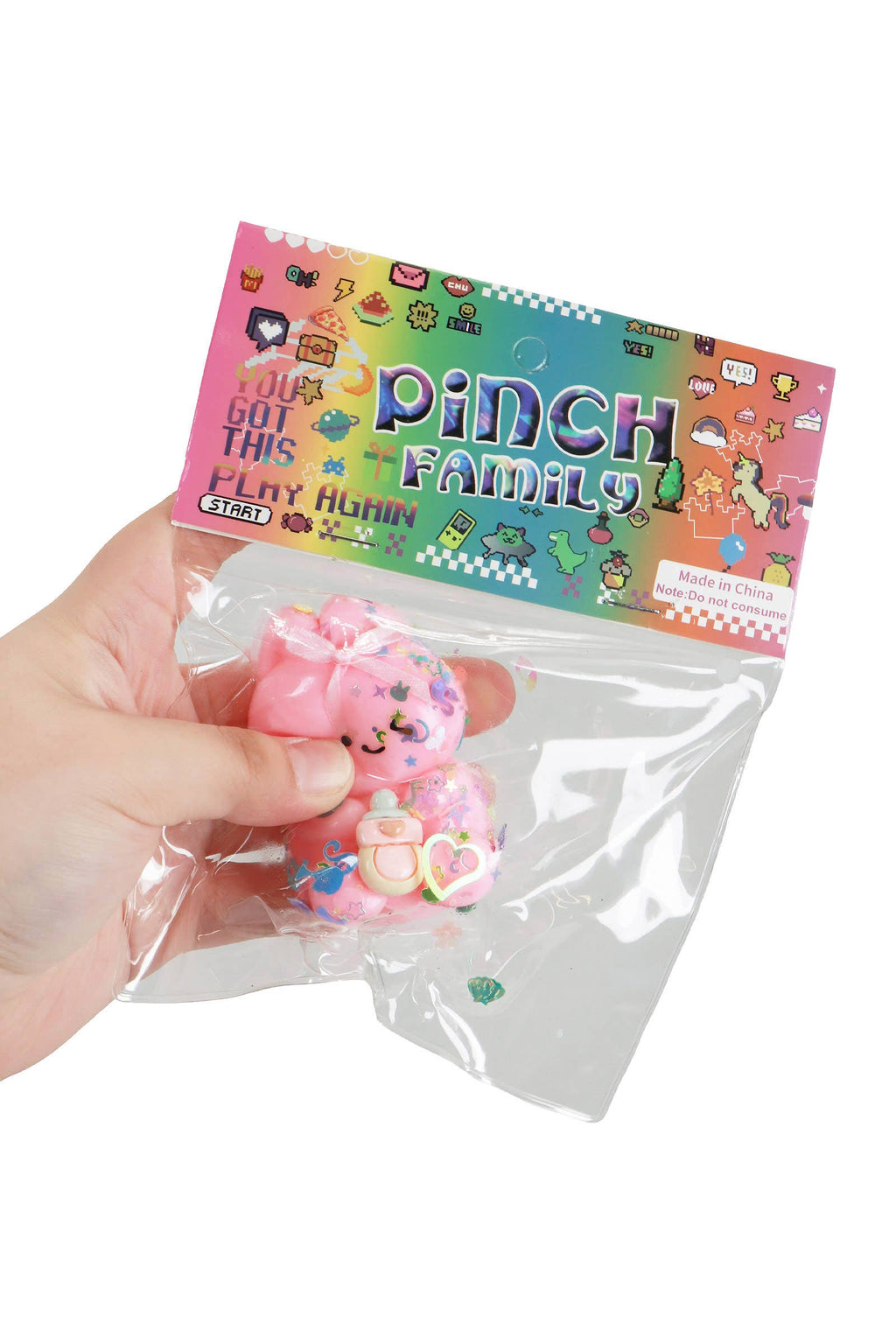 Mini Bunny Rabbit Glittery Sticky Mochi Squishy Bag
