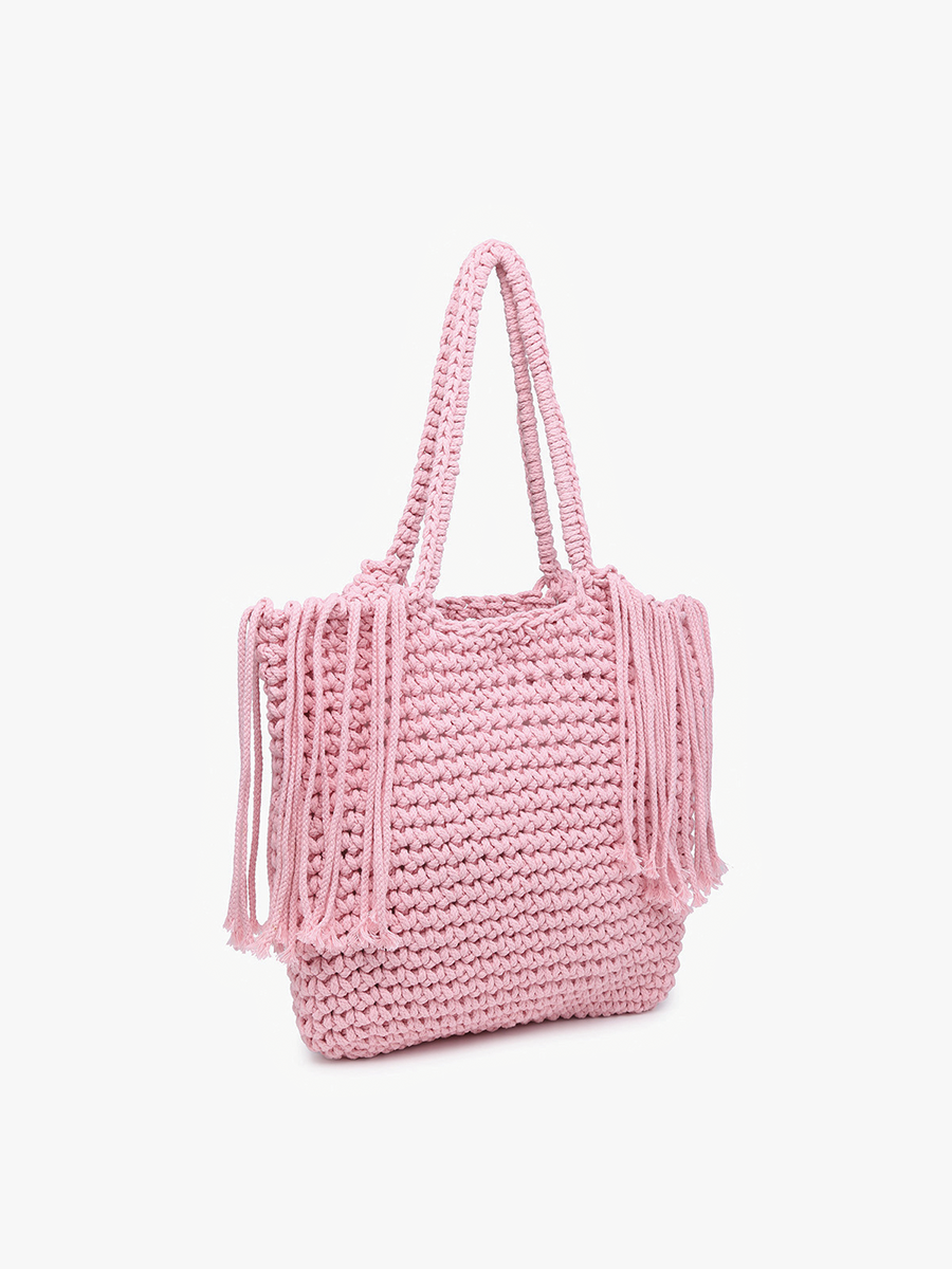 M2337 Gracie Macrame Satchel w/ Fringe