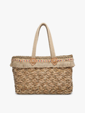 R2095 Marlee Seagrass Tote w/ Fringe & Woven Handles