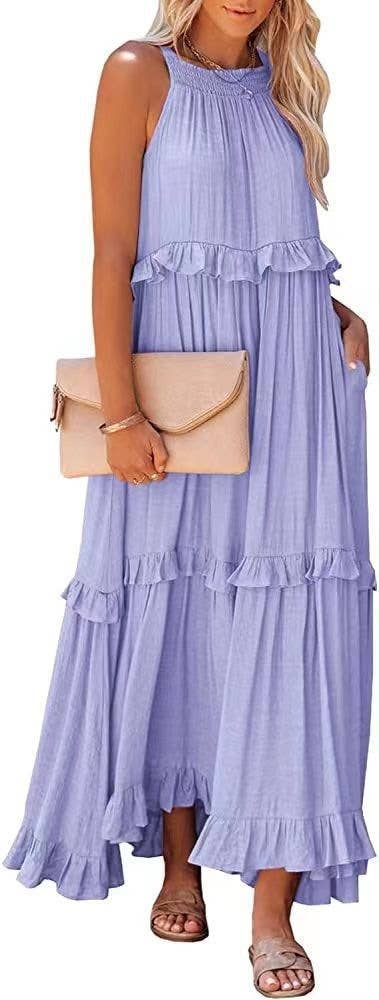 Temperament long floor skirt Cake skirt dress
