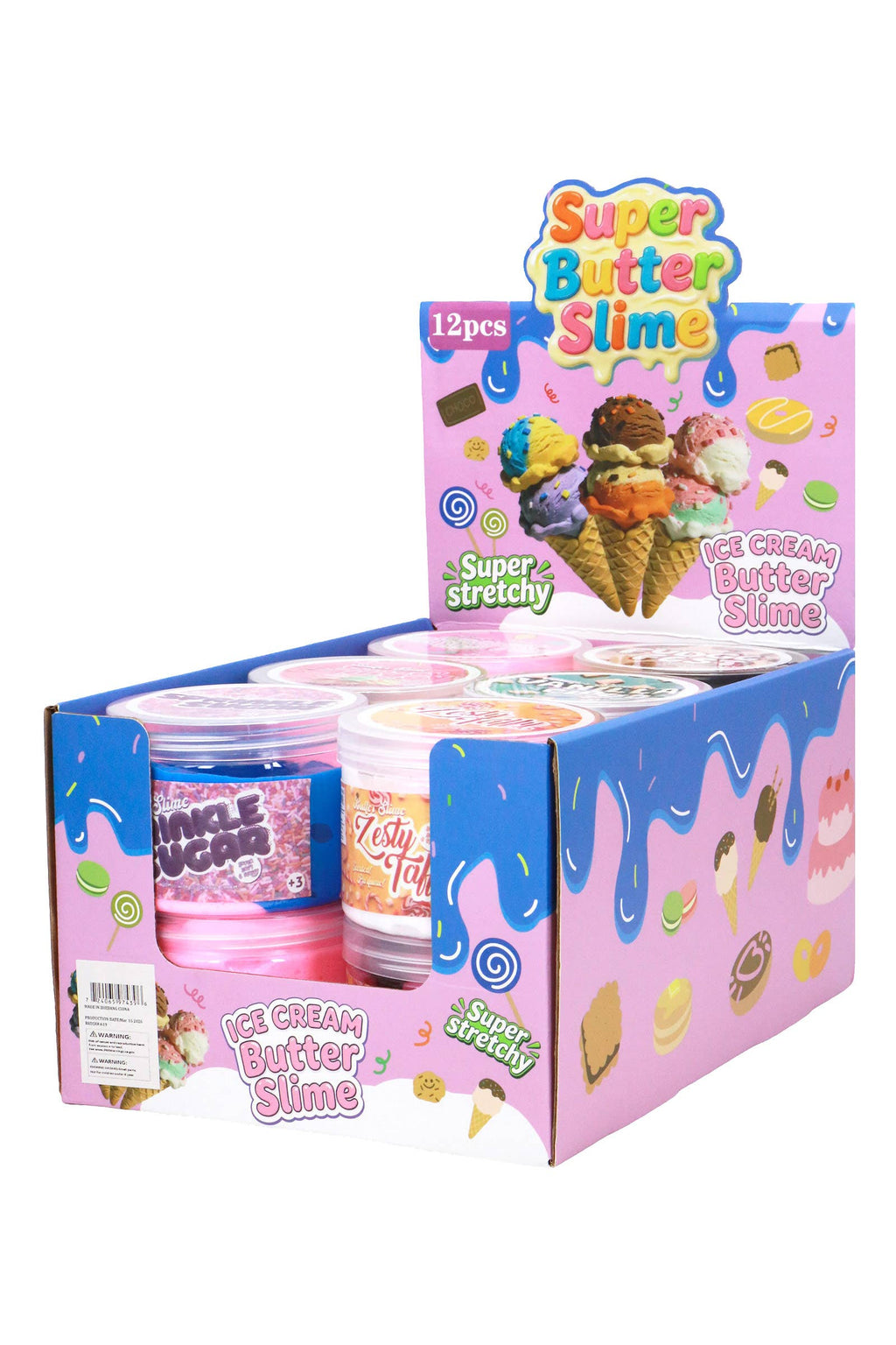 Sweet Desserts Butter Slime Jar - 12 Pcs