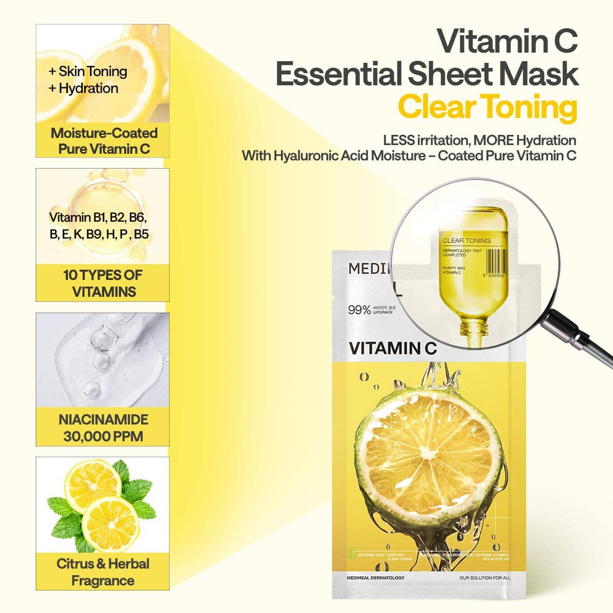 Mediheal Vita Essential Mask – Vitamin C Brightening & Revitalizing Sheet Mask – Wholesale K-Beauty