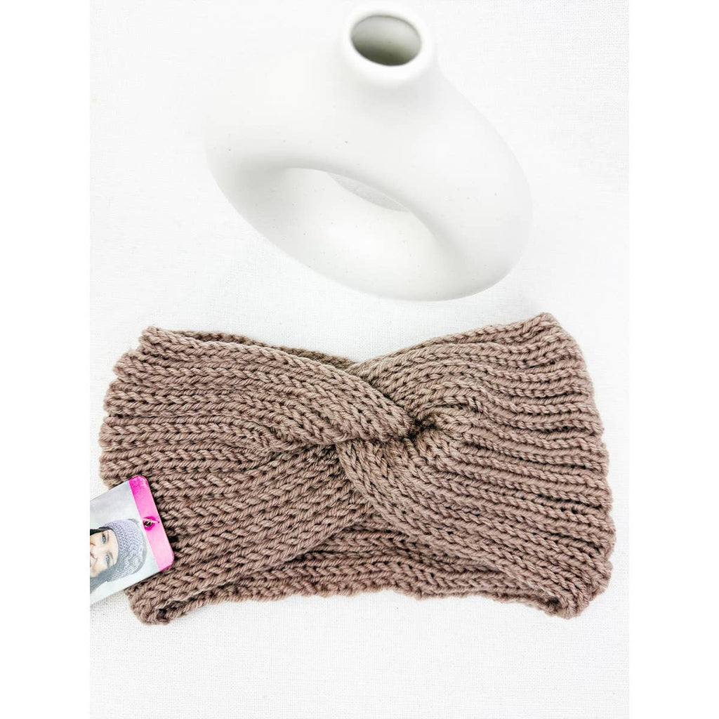 Solid Knit Winter Bow Headband