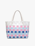 M2334 Abigail Basketweave Tote w/Vegan Leather Straps