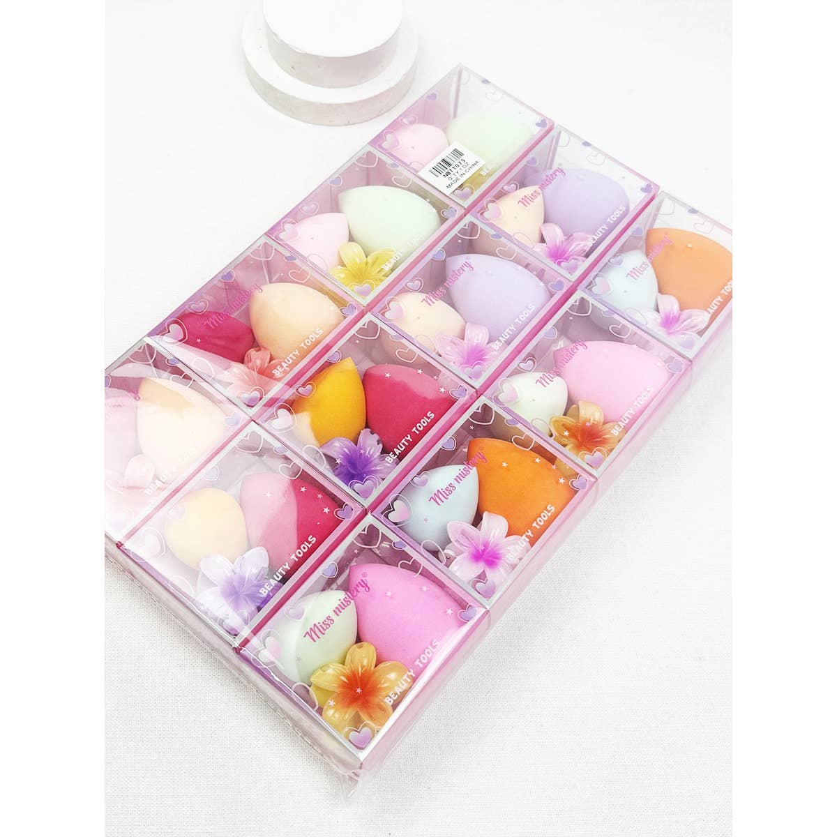 Blending Sponge Set with Cute Flower Hair Claw Clip