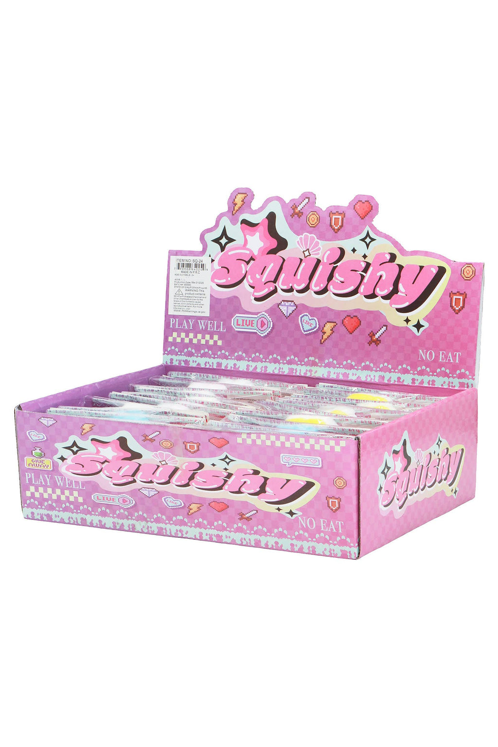 Pastel Unicorn Glittery Sticky Mochi Pom Pom Squishy Bag