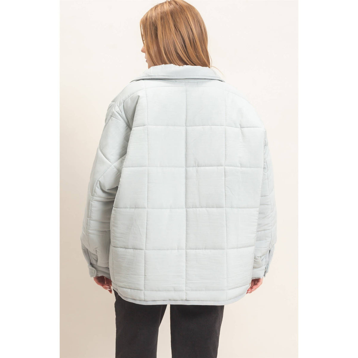 Quilted Mock Neck Zip-Up Puffer Jacket