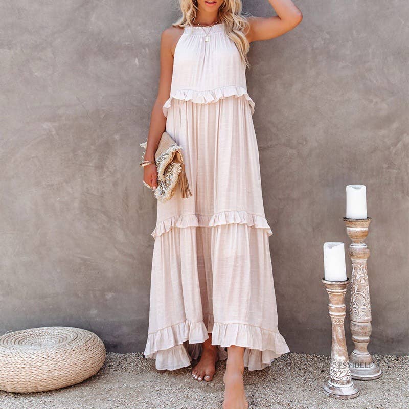 Temperament long floor skirt Cake skirt dress