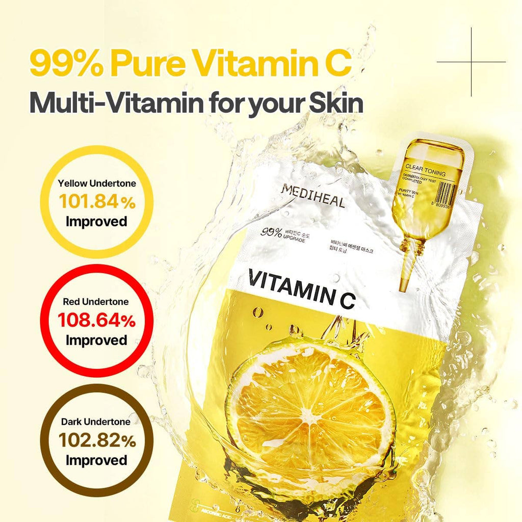 Mediheal Vita Essential Mask – Vitamin C Brightening & Revitalizing Sheet Mask – Wholesale K-Beauty