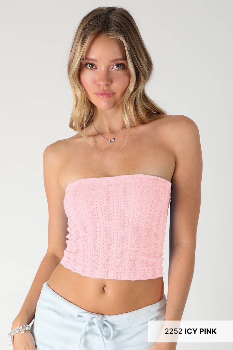NS8498 - Vertical Textured Tube Top