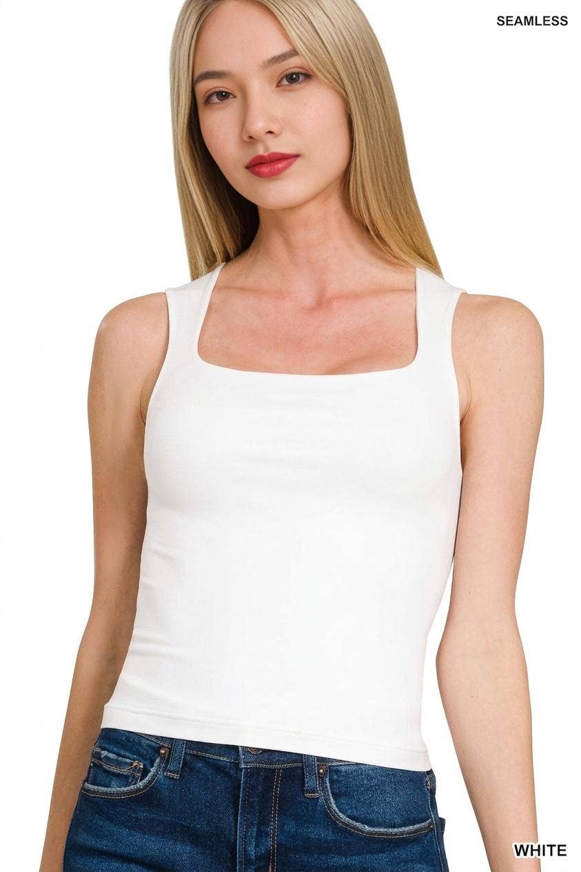 Double Layered Square Neck Tank Top