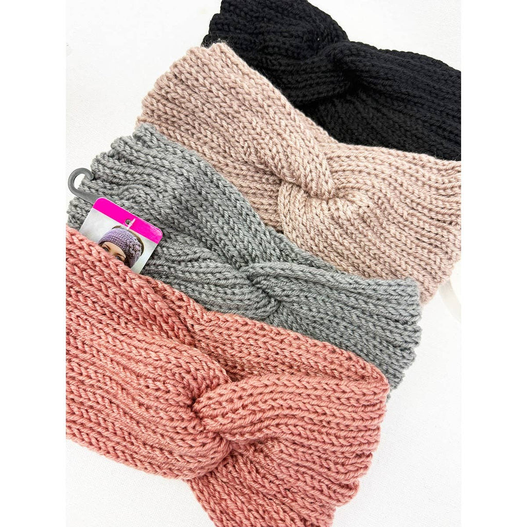 Solid Knit Winter Bow Headband