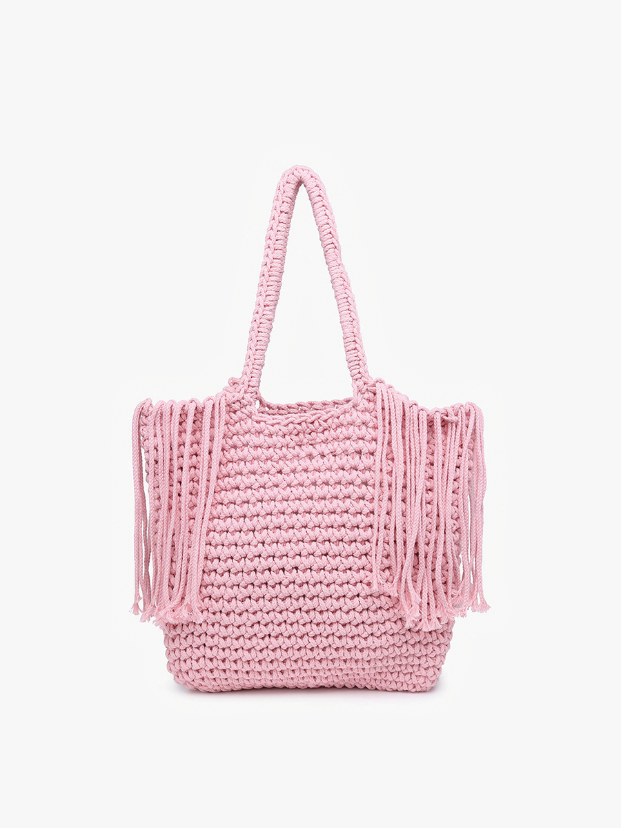 M2337 Gracie Macrame Satchel w/ Fringe