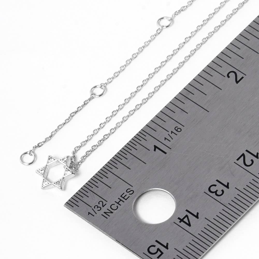 Gold Dipped Stone Pointed Star Of David Pendant Necklace