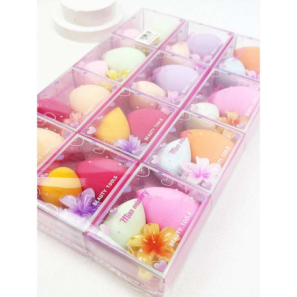 Blending Sponge Set with Cute Flower Hair Claw Clip