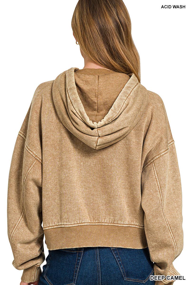Acid Wash Fleece Hoodie