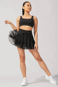 WOMEN'S HIGH WAIST LACE-UP PLEATED SKIRT